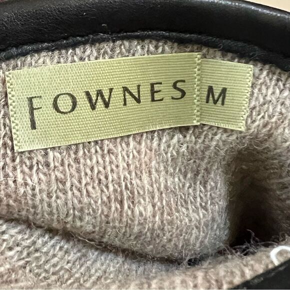 Fownes Gloves Men’s Size Medium Black Leather Wool Blend Lining - Picture 3 of 4